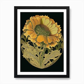 Calendula Leaf Vintage Botanical 3 Art Print