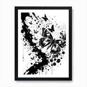 Butterfly Splatter Painting Art Print