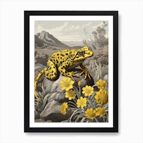 Golden Poison Frog Vintage Botanical 3 Art Print