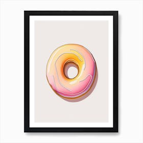 Glazed Donut Abstract Line Drawing 1 Art Print