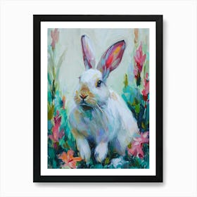 Florida White Rabbit Painting 2 Art Print