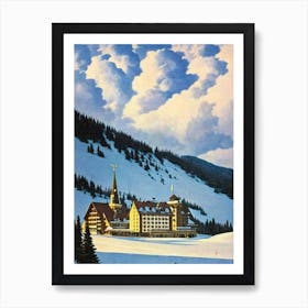 Bad Gastein, Austria Ski Resort Vintage Landscape 1 Skiing Poster Art Print