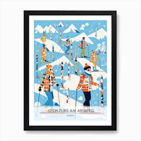 Lech Zurs Am Arlberg   Austria, Ski Resort Poster Illustration 1 Art Print