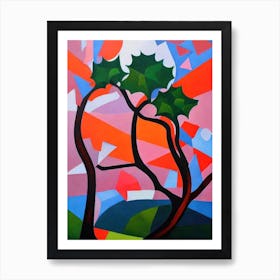 Holly Tree Cubist Art Print