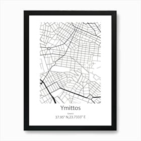 Ymittos,Greece Minimalist Map Art Print