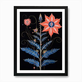 Larkspur 1 Hilma Af Klint Inspired Flower Illustration Art Print