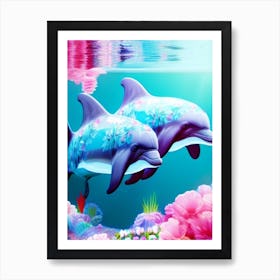 Dolphins In The Sea Art Print