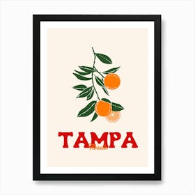 Tampa Florida City Plants Coastal Wall Art Art Print