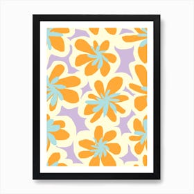 Retro Floral Pattern Art Print