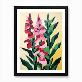 Cut Out Style Flower Art Snapdragon 2 Art Print