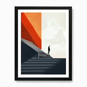 Man On Stairs Art Print