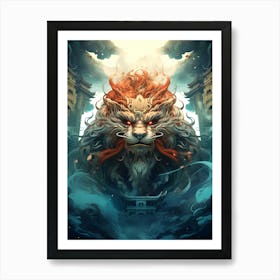 Lion Sky Mountain Art Print