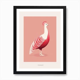 Minimalist Pheasant 6 Bird Poster Art Print