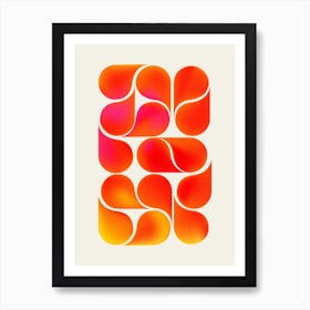 Playful  Orange And Yellow Shapes  Art Print