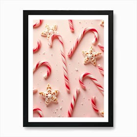 Christmas Candy Canes Art Print