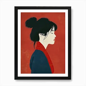 Asian Girl, Minimalism 1 Art Print