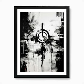 Time Abstract Black And White 4 Art Print