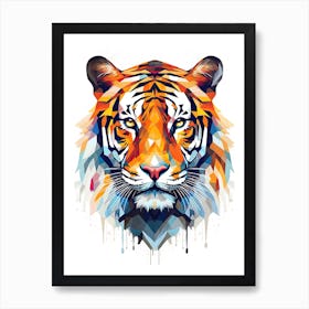 Tiger Art In Geometric Abstraction Style 4 Art Print