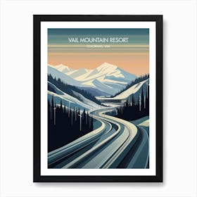 Poster Of Vail Mountain Resort   Colorado, Usa, Ski Resort Illustration 1 Art Print