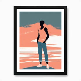 Casual Coral Fashion Stance Art Print