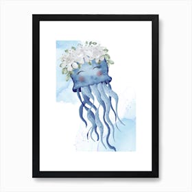 Floral Jellyfish Poster