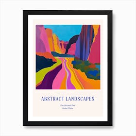 Colourful Abstract Zion National Park 1 Poster Blue Art Print