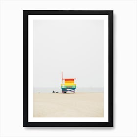 Rainbow Lifeguard Tower Art Print