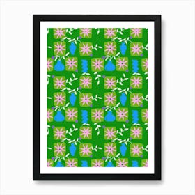 Green Daisies Art Print