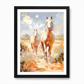 Horses Painting In Outback, Australia 2 Art Print