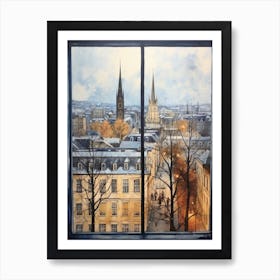 Winter Cityscape Hamburg Germany 2 Art Print