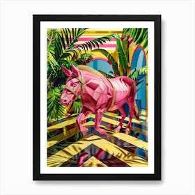 Pink Donkey Art Print