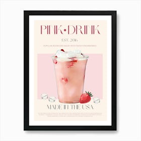 Pink Drink Mid Century Art Print