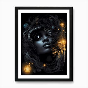 Woman With Glowing Eyes Art Print