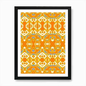 Orange And Blue Abstract Pattern Art Print