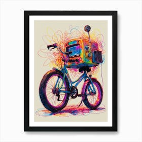 Tv On A Bike 2 Art Print