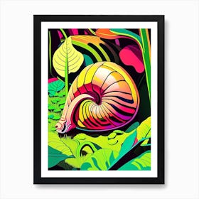 Garden Snail In Shaded Area 1 Pop Art Art Print