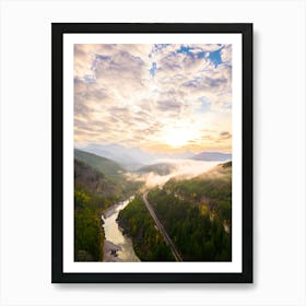 Montana Mountains Aerial Portrait Art Print