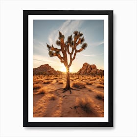  Photograph Of A Joshua Trees At Dawn In Desert 2 Art Print