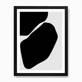 Minimalist Black And White Abstract Painting Art Print