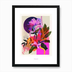 Amaranth 1 Neon Flower Collage Poster Art Print