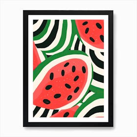 Watermelon Fruit Summer Illustration 1 Art Print