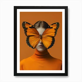 2024 May Poster Butterfly Head Girl Art Print