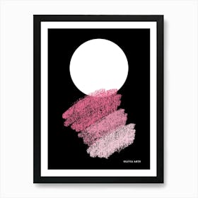 Pink Lipstick.A work of art. The moon. The colorful zigzag lines. It adds a touch of high-level art to the place. It creates psychological comfort. Reassurance in the soul.9 Art Print