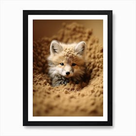 Tibetan Sand Fox Burrowing Photorealism 3 Art Print