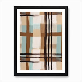 Brown Tones Plaid Pattern 10 Art Print