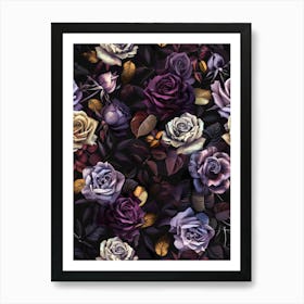 Purple Roses Wallpaper 2 Art Print