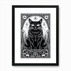 Black Cat tarot card Art Print