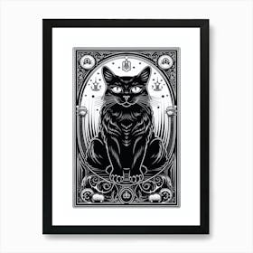 Black Cat tarot card Póster