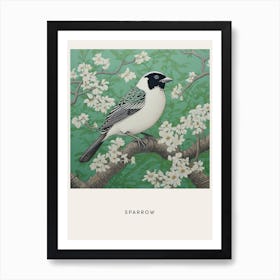 Ohara Koson Inspired Bird Painting Sparrow 4 Poster Art Print