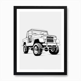 Jeep Wrangler Line Drawing 8 Art Print